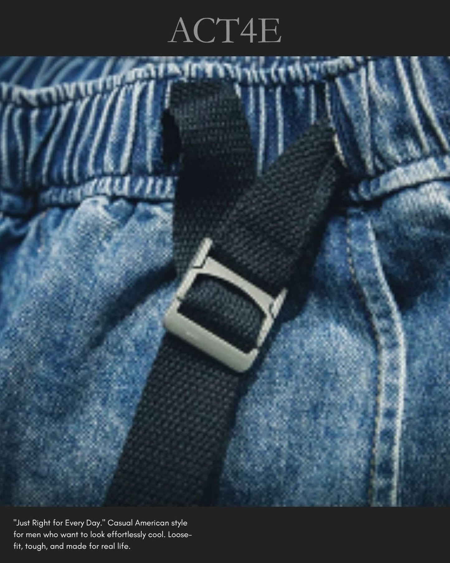 damage processed belted denim half pants 【ACT0005】