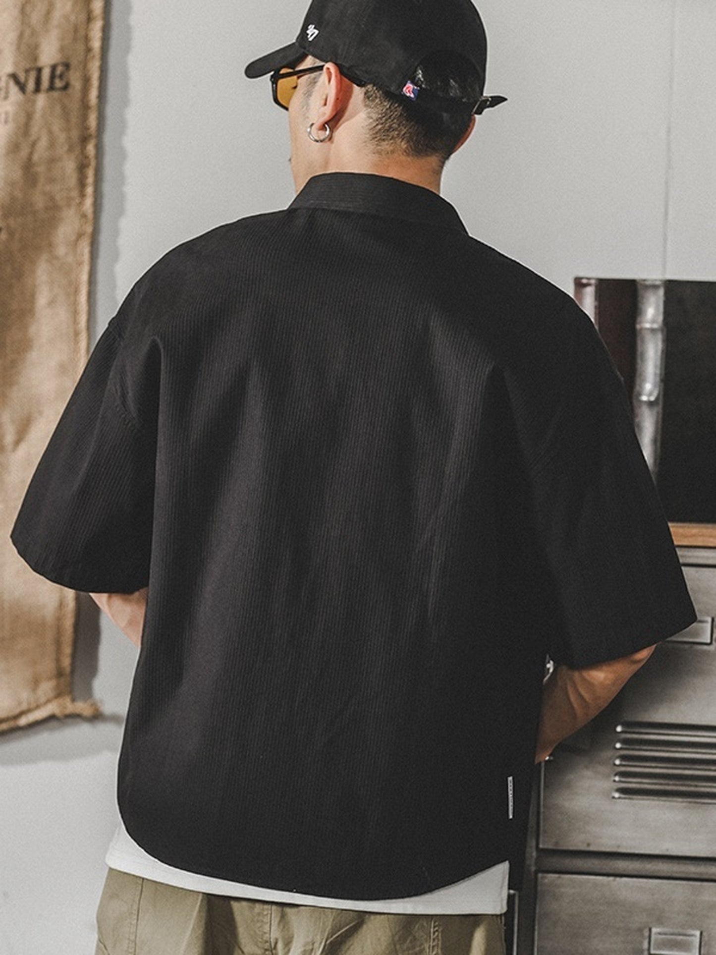 loose-fit classic lightweight short-sleeve cotton shirt 【ACT0251】