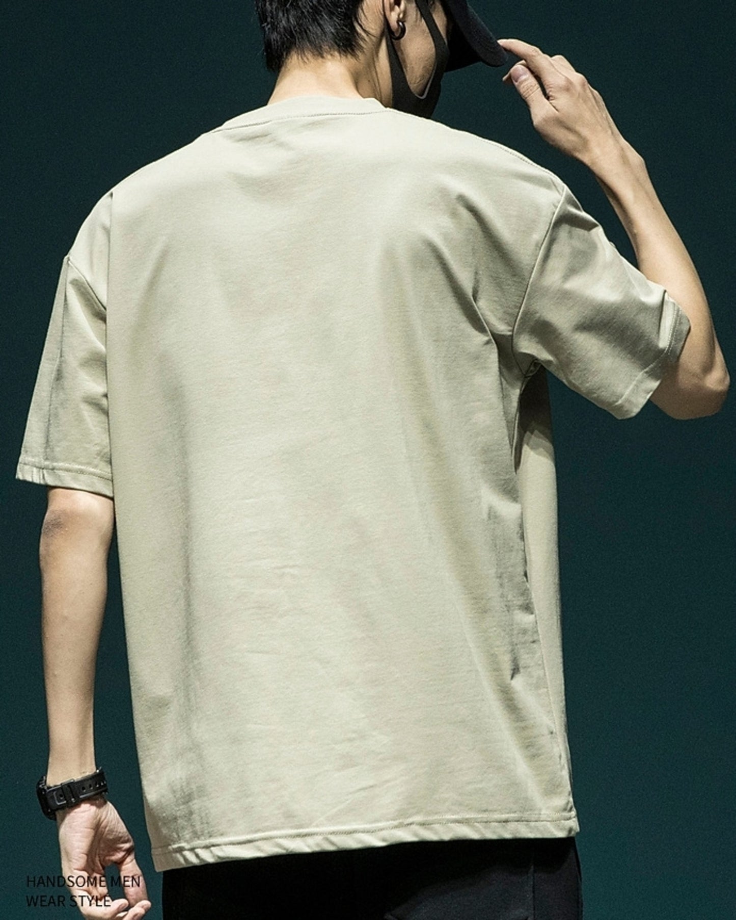 letter embossed short sleeve t-shirt 3color 【ACT0170】
