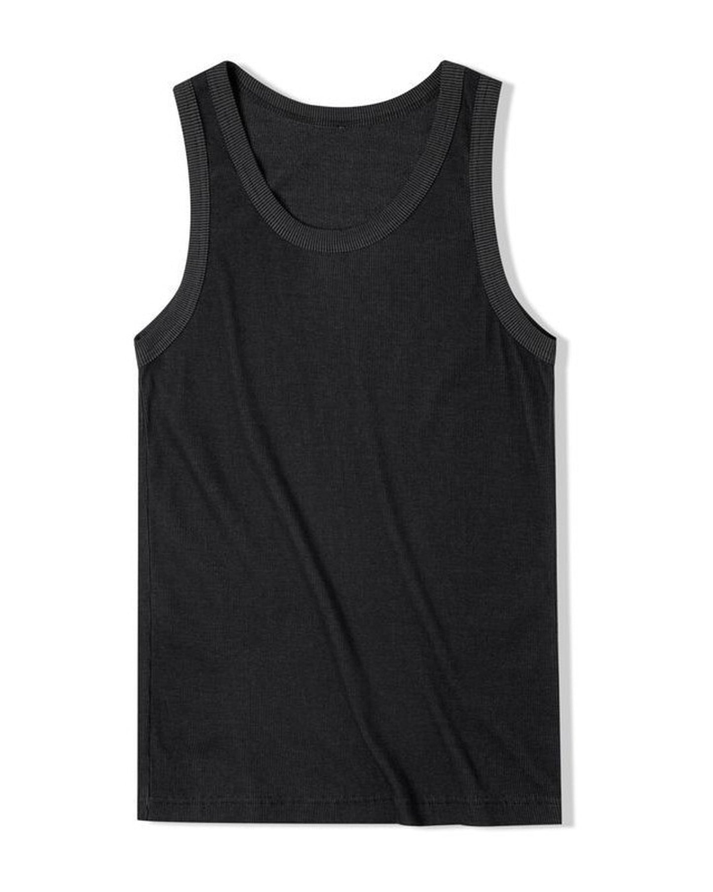 Ribbed-Weave Slim-Fit Round-Neck Casual Tank-Top 5color 【ACT0134】