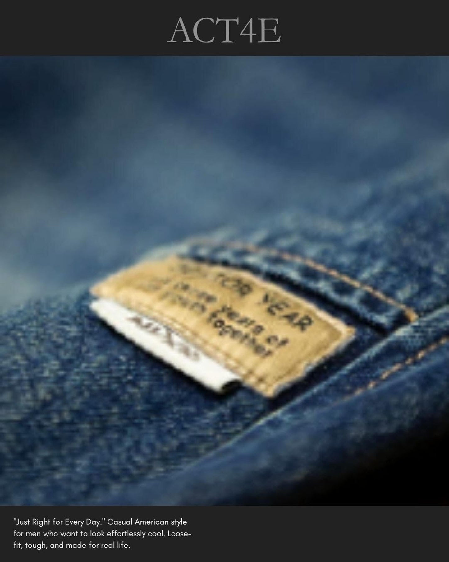 vintage-processed tapered denim pants 【ACT0007】
