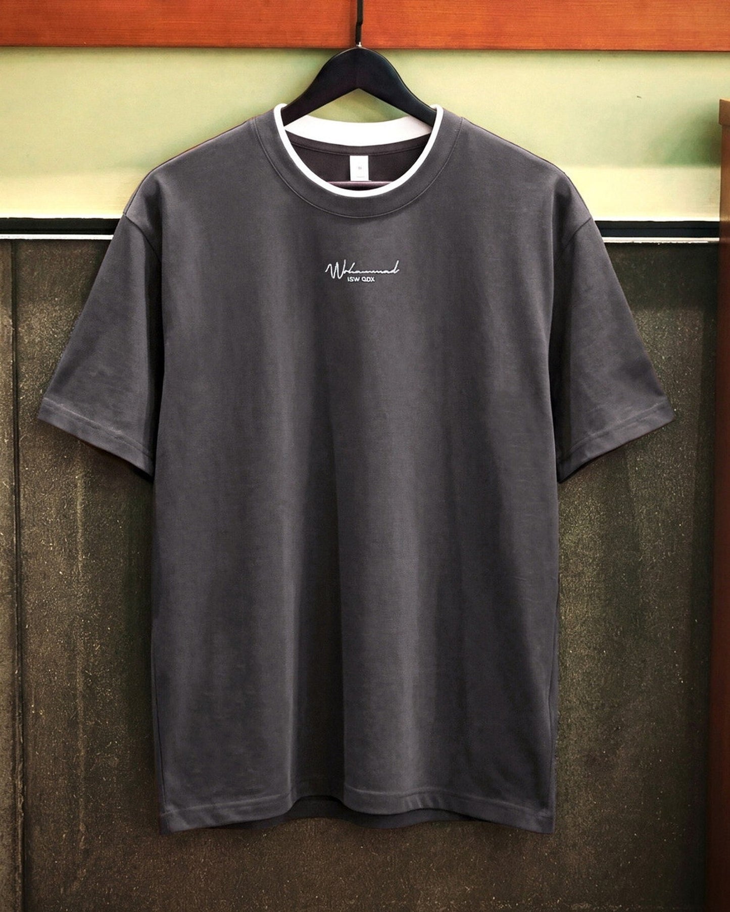 Letter-Embroidery Casual Loose Short-Sleeve T-Shirt 2color 【ACT0077】