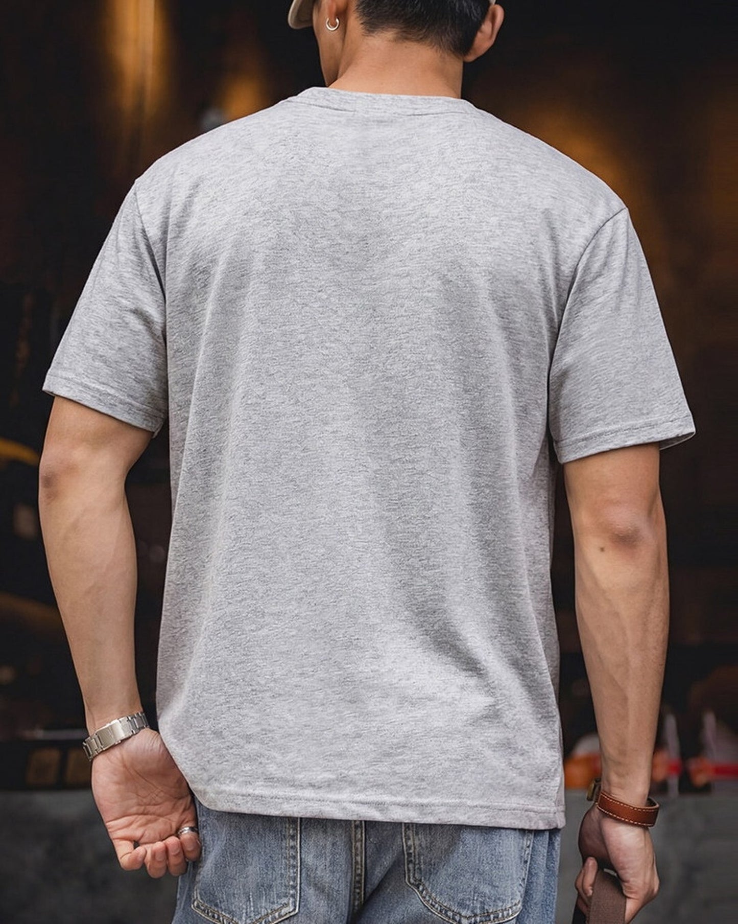 Relaxed Fit Modal Blend Henley Neck T-Shirt 2color 【ACT0115】