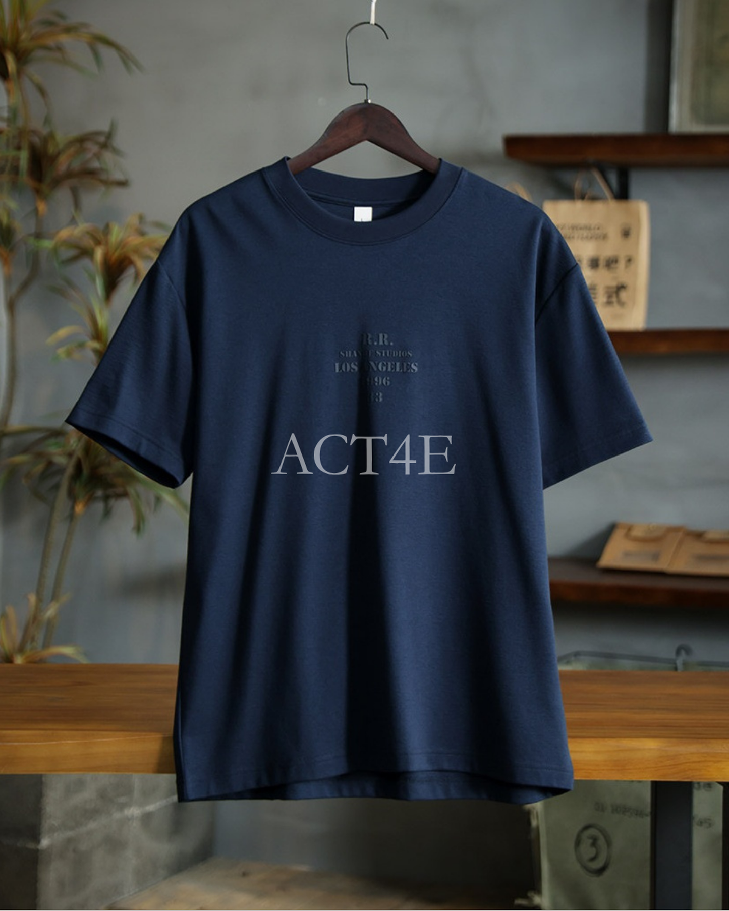 Letter-Embroidery Casual Loose Short-Sleeve T-Shirt 2color 【ACT0073】