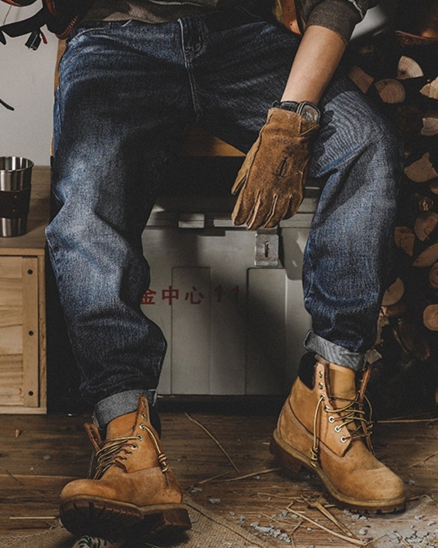 vintage heavy weight classic tapered denim pants 【ACT0210】