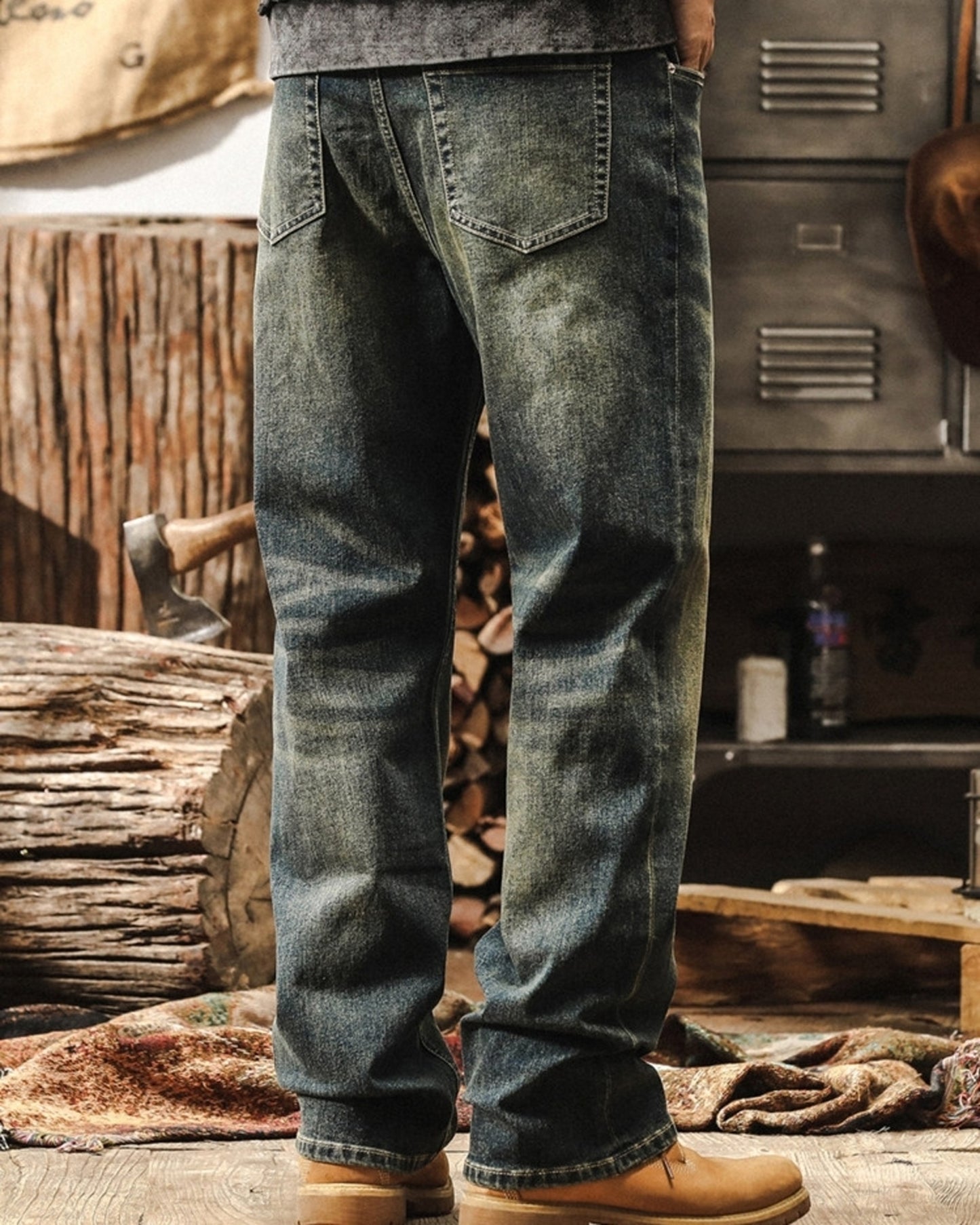 loose straight denim pants 3color 【ACT0182】