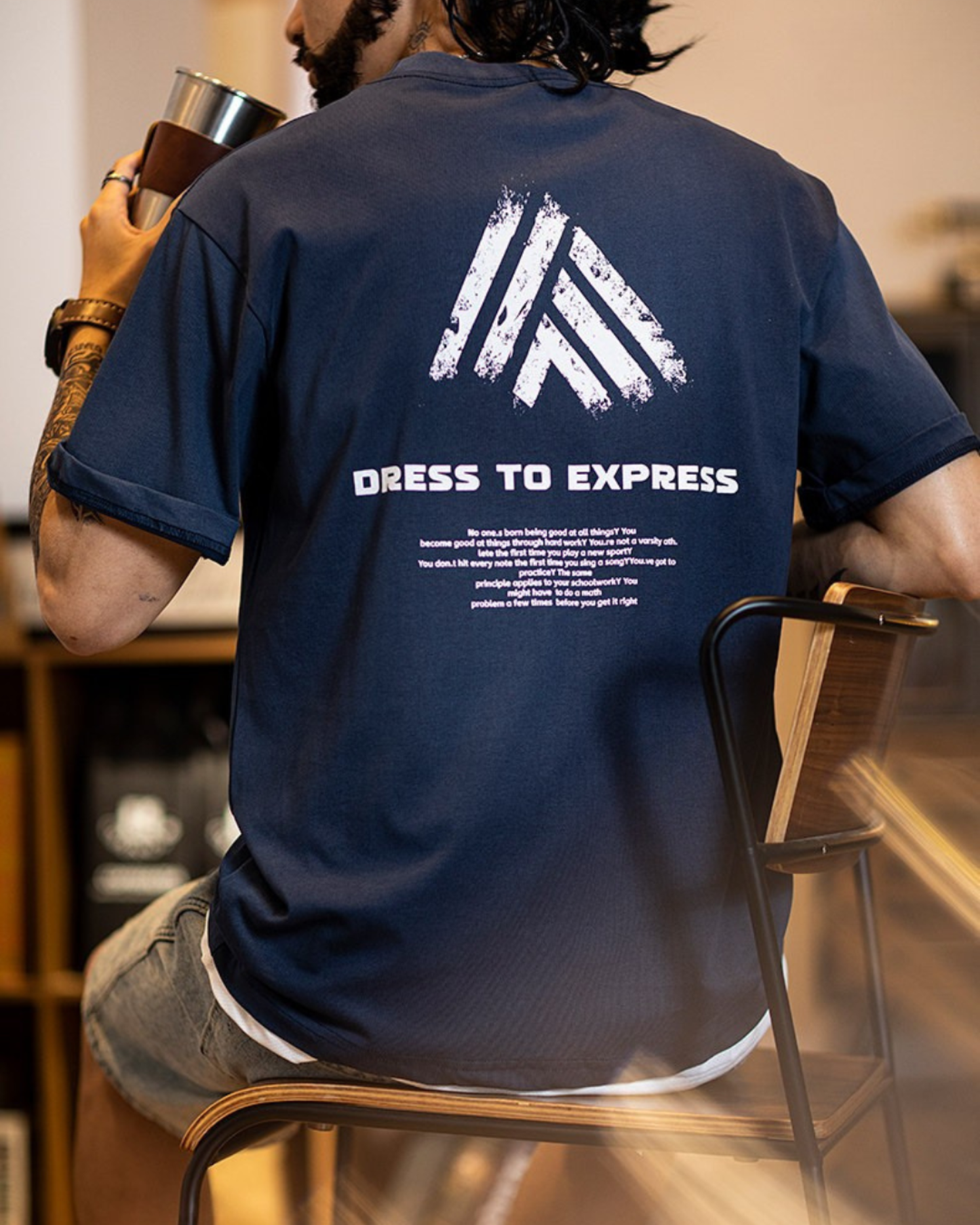 Back logo print t-shirt 4color 【ACT0057】