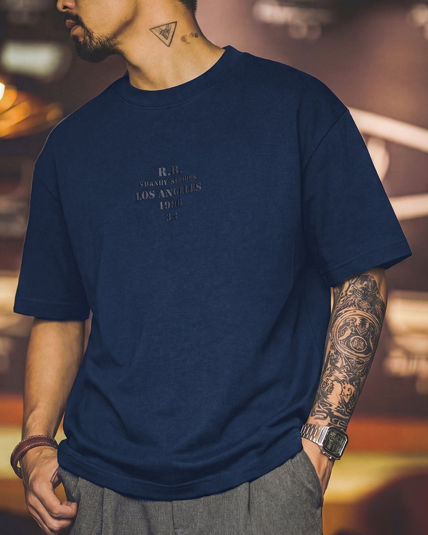 Letter-Embroidery Casual Loose Short-Sleeve T-Shirt 2color 【ACT0073】