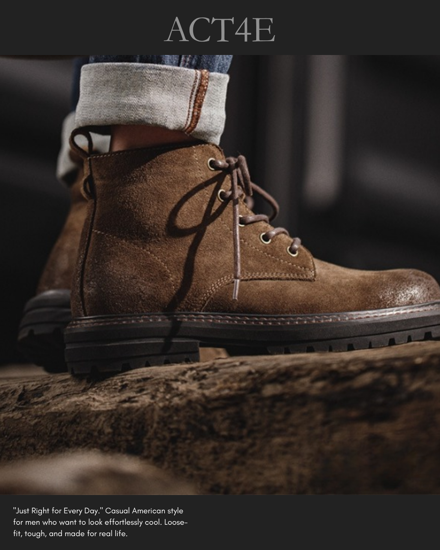leather lace-up retro short-boots 【ACT0139】
