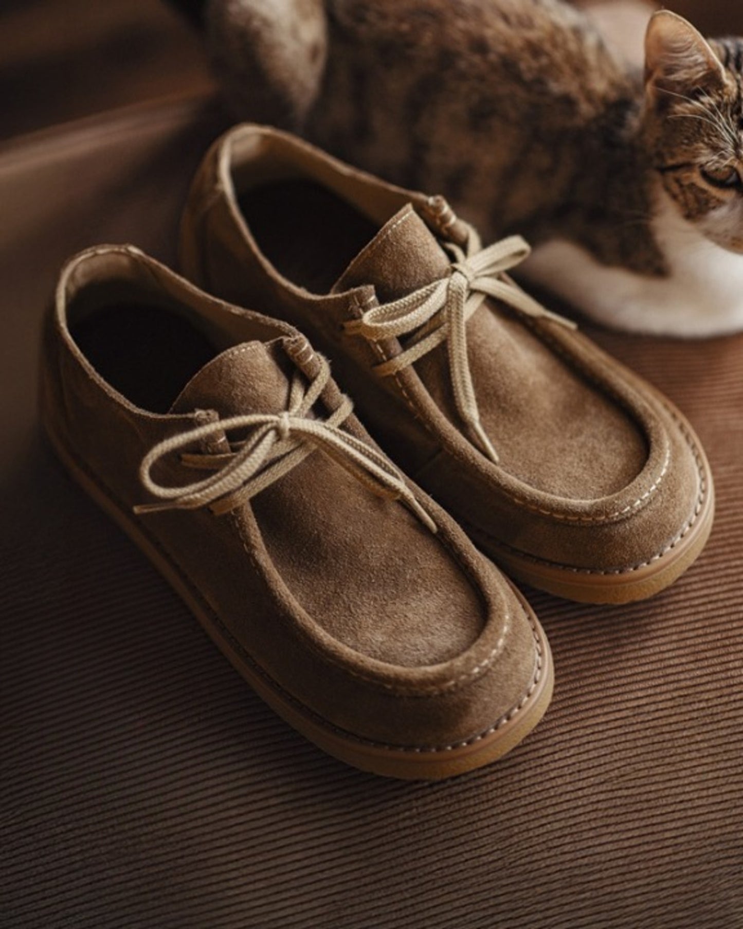 suede-style moccasin wallabee shoes 【ACT0141】