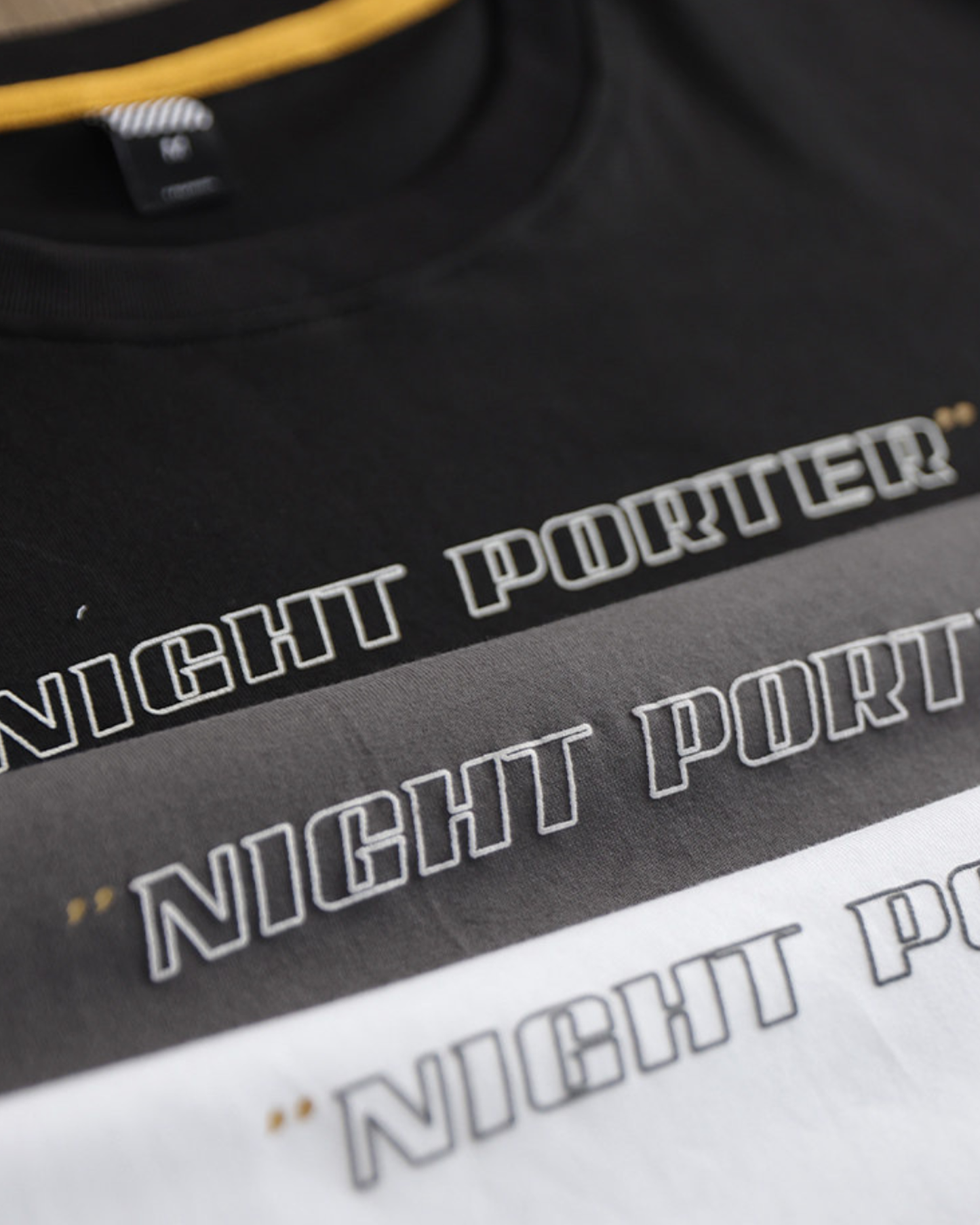 Fake-layered lettered print crew-neck t-shirt 3color 【ACT0053】