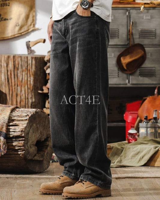 loose straight lyocell denim pants 【ACT0190】