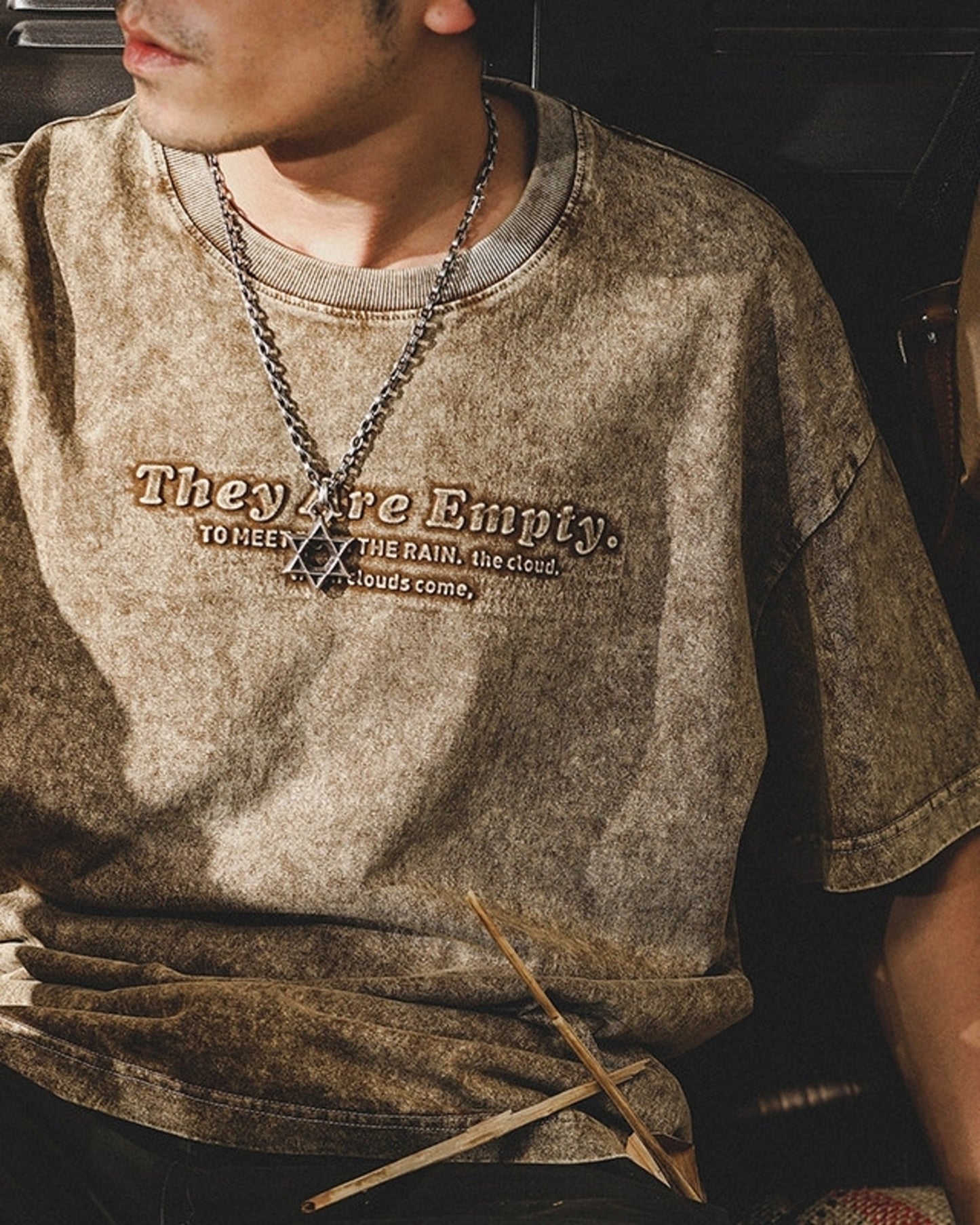 heavy weight embroidered logo short sleeve t-shirt 2color 【ACT0163】