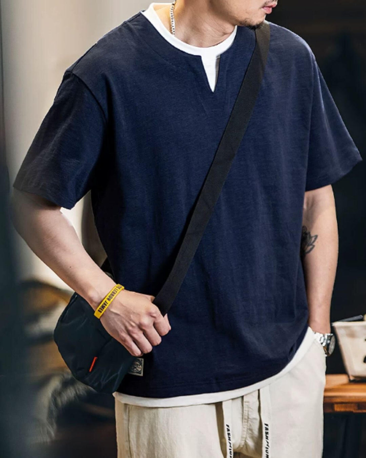 layered style short sleeve t-shirt 2color 【ACT0051】