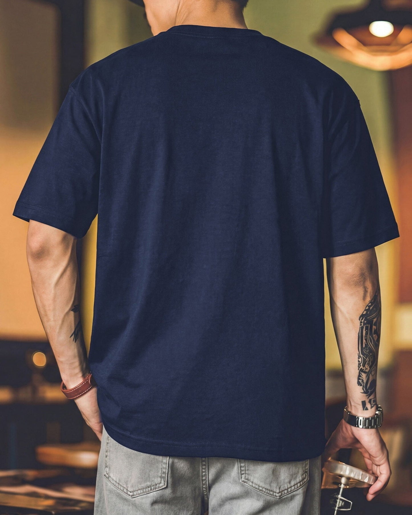 Casual Script Graphic Printed Relaxed T-Shirt 2color 【ACT0118】