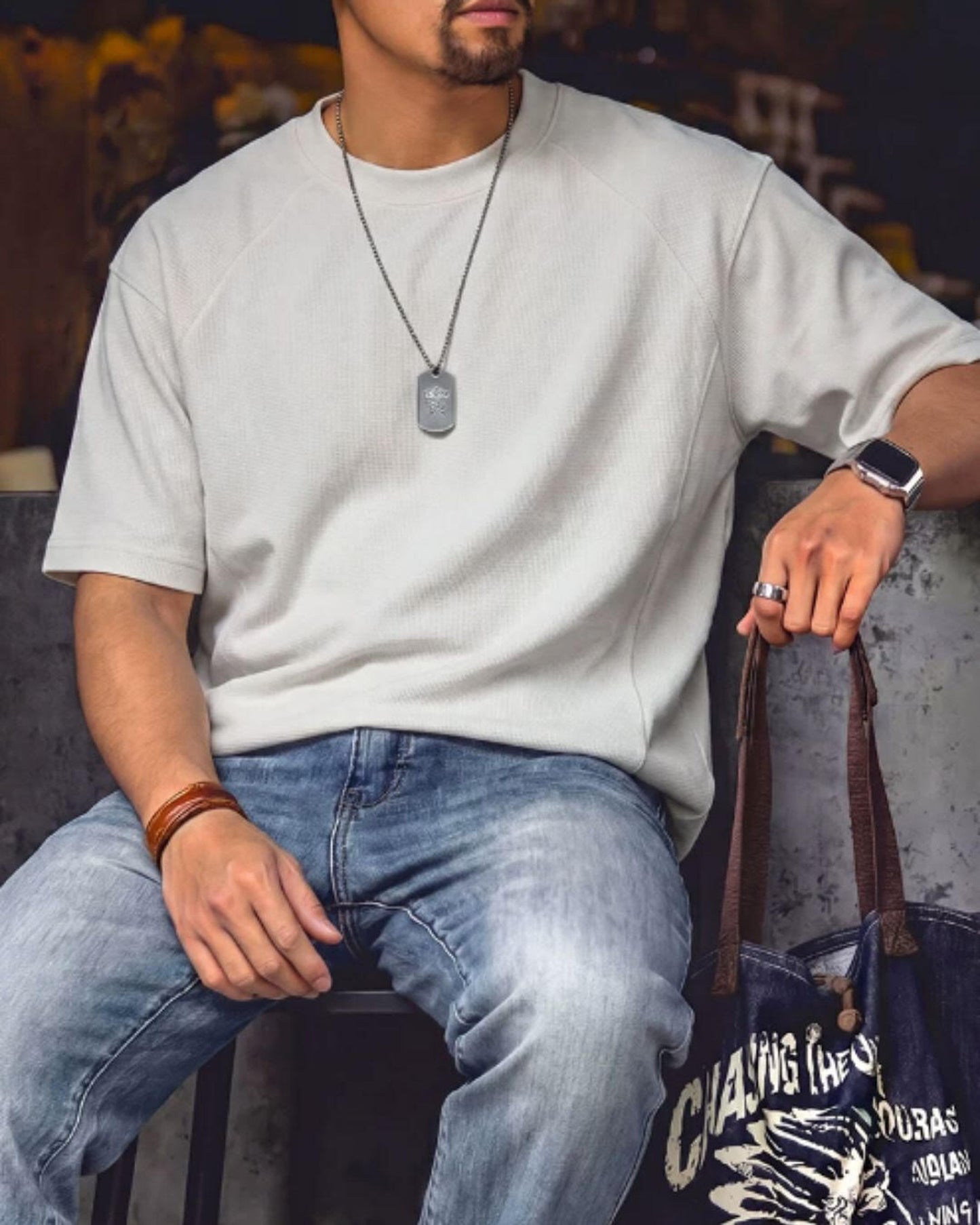 wide fit crew neck t-shirt 2color 【ACT0037】