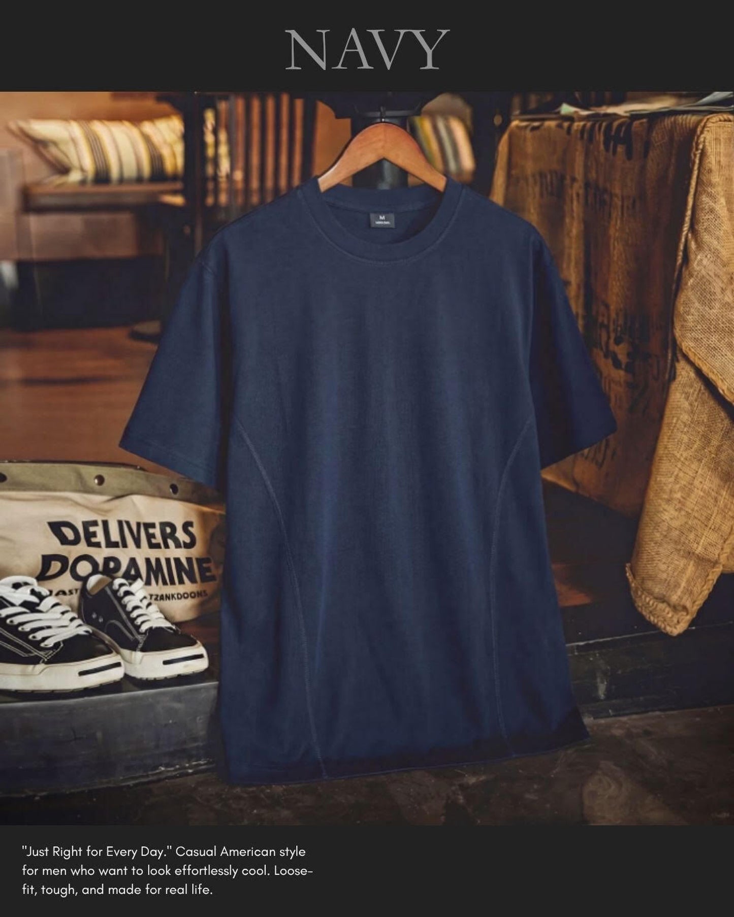 casual crew neck short sleeve t-shirt 3color 【ACT0043】