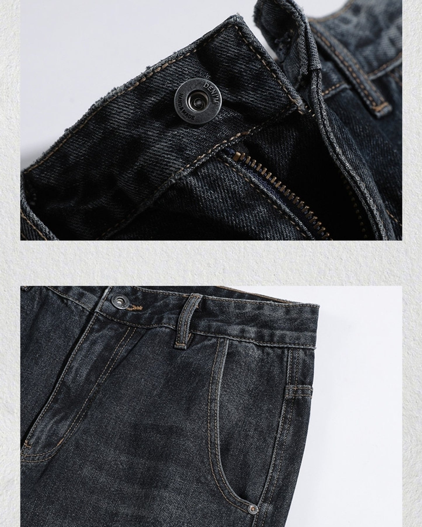 heavy weight vintage cargo denim pants 【ACT0196】