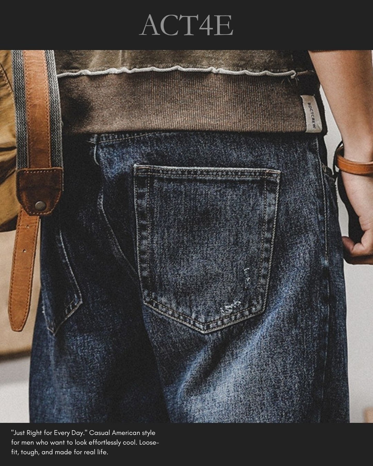 vintage heavy weight classic tapered denim pants 【ACT0210】
