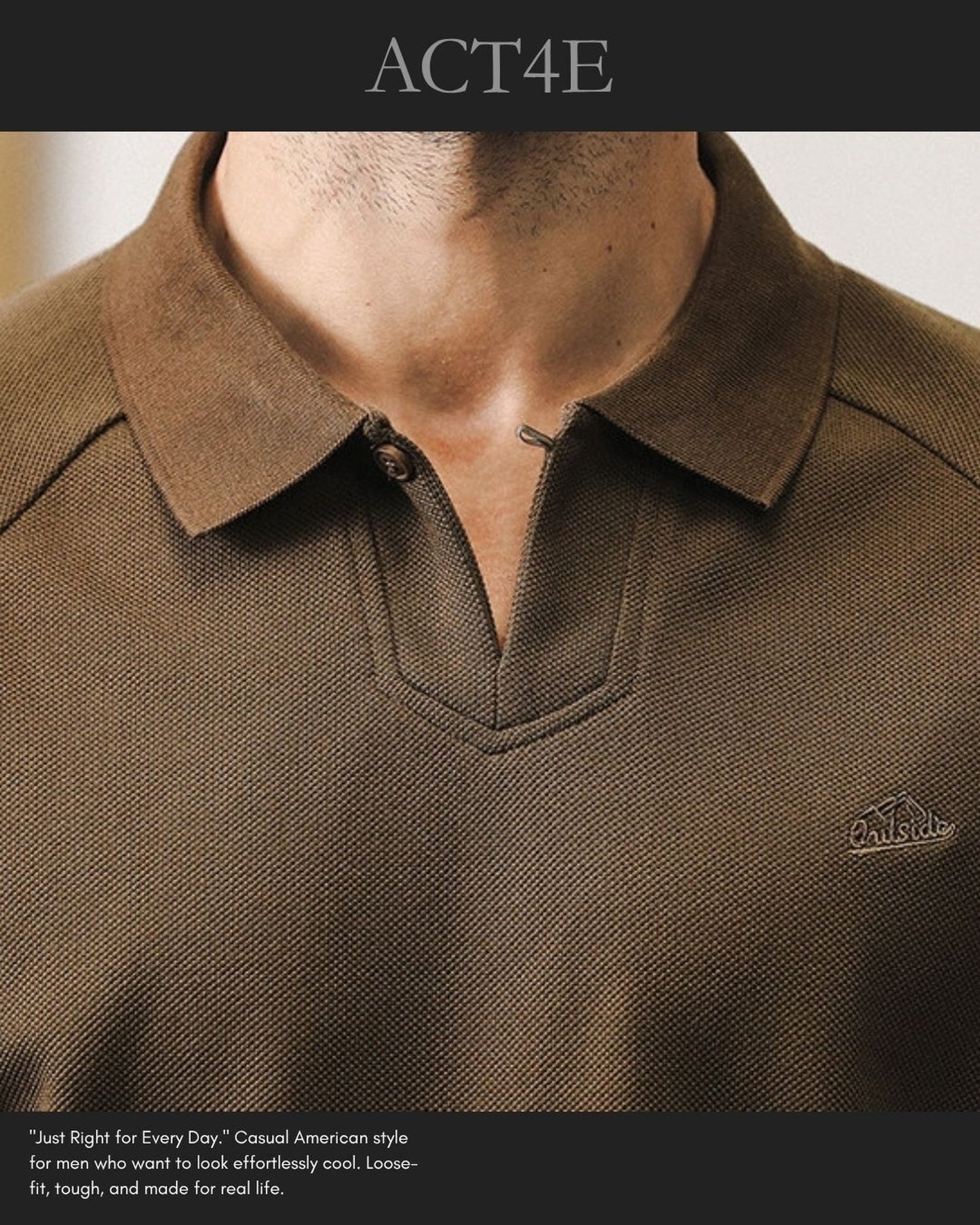 heavy chinese collar polo shirt 3color 【ACT0238】